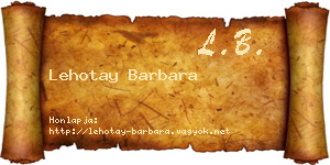 Lehotay Barbara névjegykártya